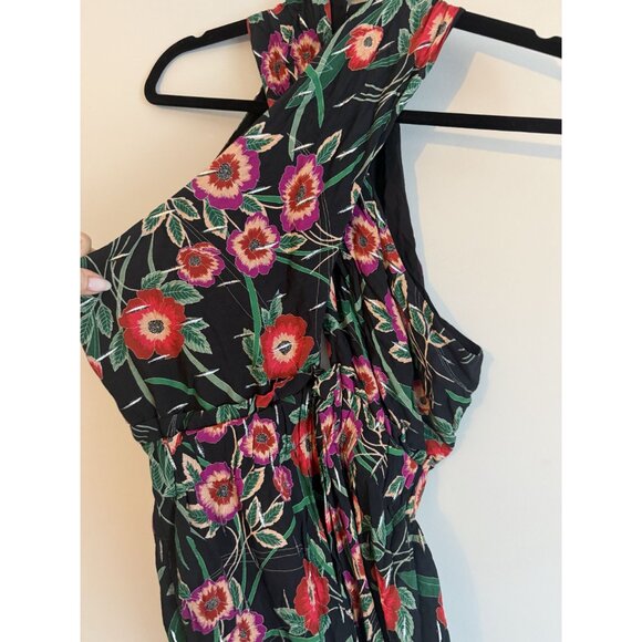 NWT MISA Halter Koral Floral Black Jumpsuit Romper Sleeveless Size S $470 [jb] - Picture 7 of 11